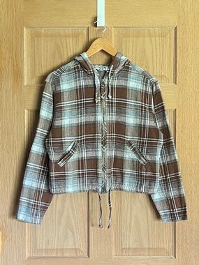 M 579 Vintage Plaid Cropped Jacket